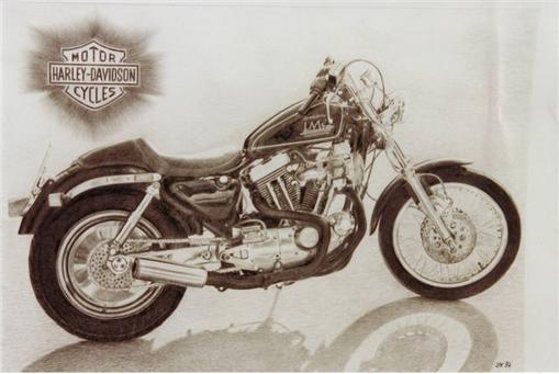 Harley Davidson  75 x 55 cm