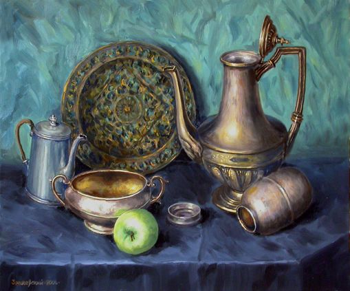 Still-life with metal utensils