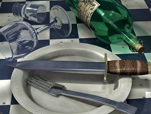 Stillleben mit Jagdmesser  Still Life with Hunting Knife